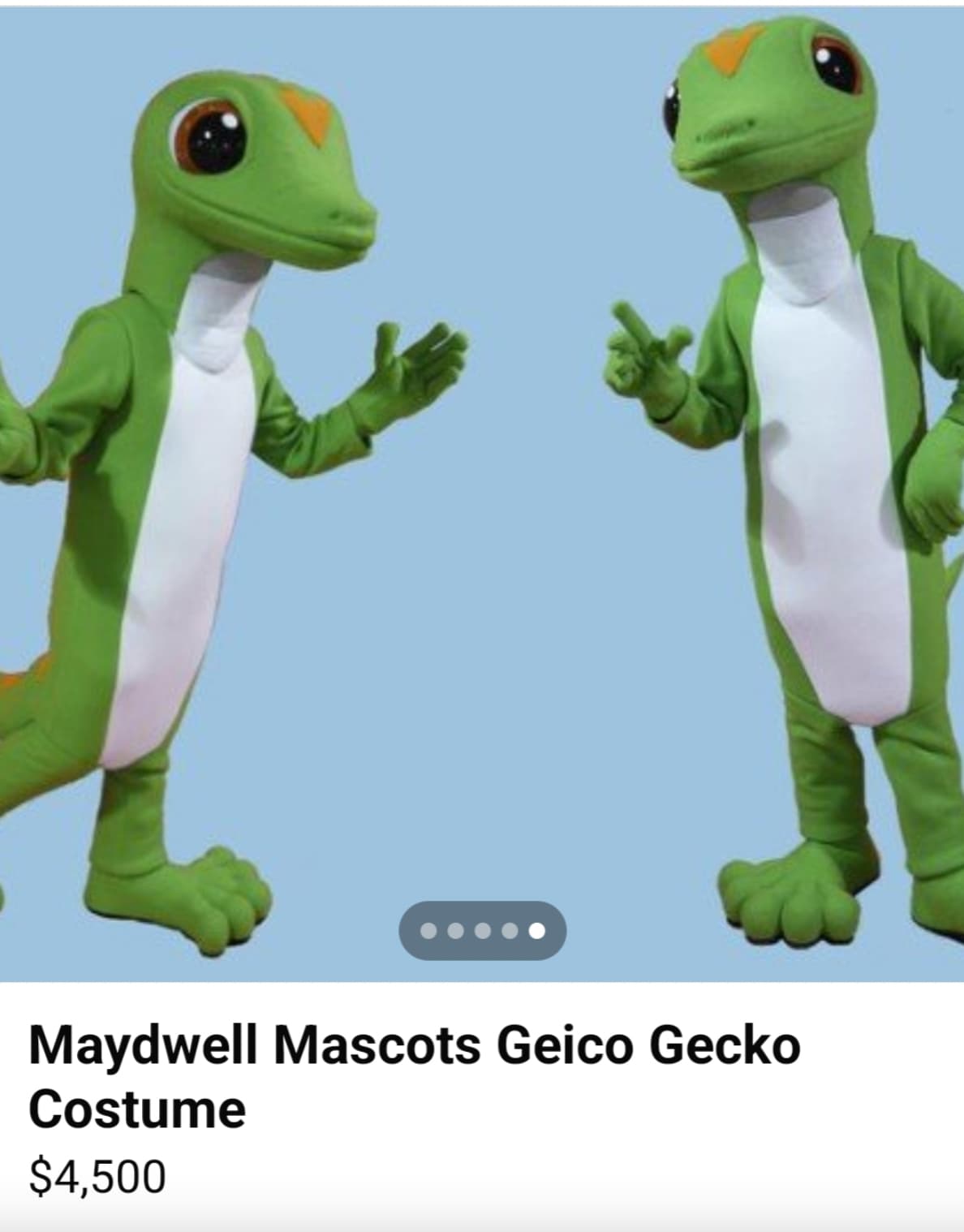 cartoon - Maydwell Mascots Geico Gecko Costume $4,500